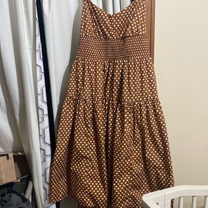 J. Crew Cotton Smocked Sweetheart Dress in Classic Dot, size 18